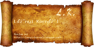 Lányi Kornél névjegykártya