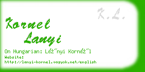 kornel lanyi business card